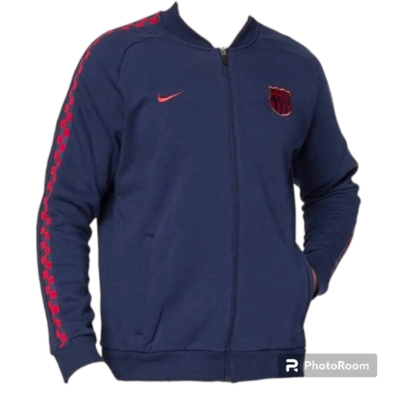 Mens NIKE F.C. BARCELONAGFA Fleece Obsidian Sweatshirt AT4434 451 Size XL - Picture 7 of 7